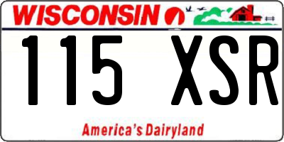 WI license plate 115XSR