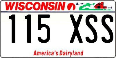 WI license plate 115XSS