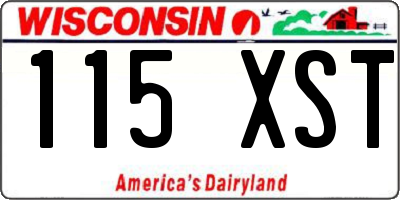 WI license plate 115XST