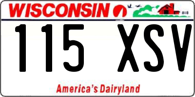 WI license plate 115XSV