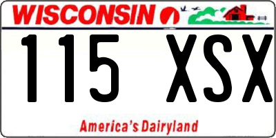 WI license plate 115XSX