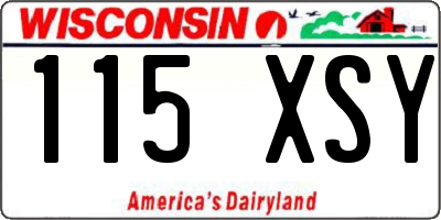 WI license plate 115XSY
