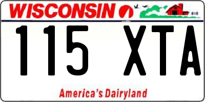 WI license plate 115XTA