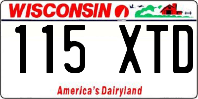WI license plate 115XTD