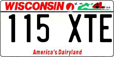 WI license plate 115XTE