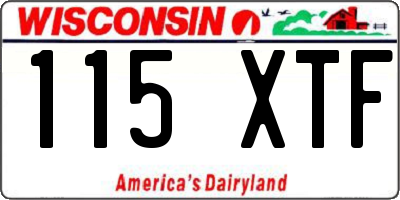 WI license plate 115XTF