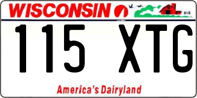 WI license plate 115XTG