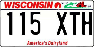 WI license plate 115XTH
