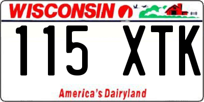 WI license plate 115XTK