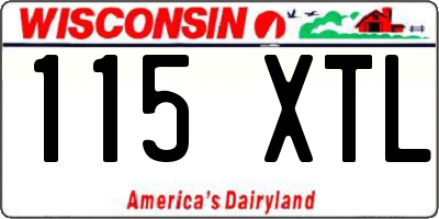 WI license plate 115XTL