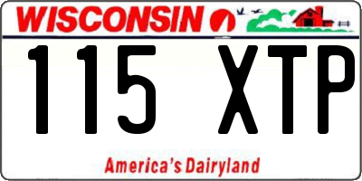 WI license plate 115XTP