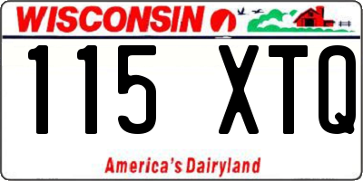 WI license plate 115XTQ