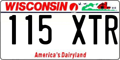 WI license plate 115XTR