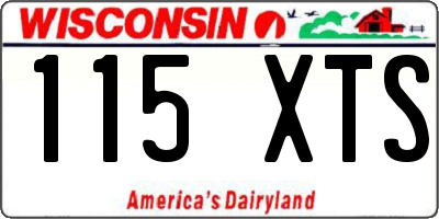WI license plate 115XTS