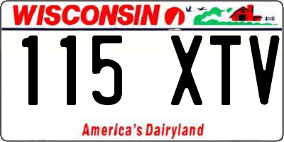 WI license plate 115XTV