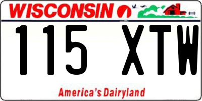 WI license plate 115XTW