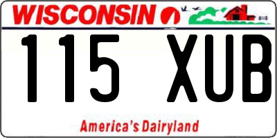 WI license plate 115XUB