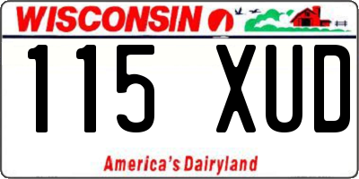 WI license plate 115XUD