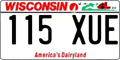 WI license plate 115XUE