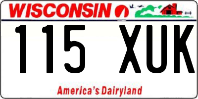 WI license plate 115XUK