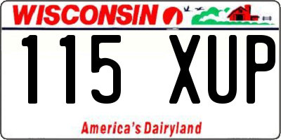WI license plate 115XUP