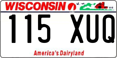 WI license plate 115XUQ