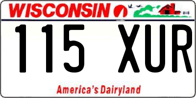 WI license plate 115XUR
