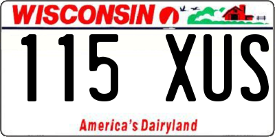 WI license plate 115XUS