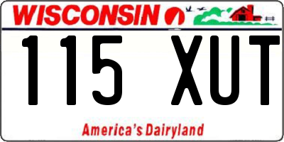 WI license plate 115XUT