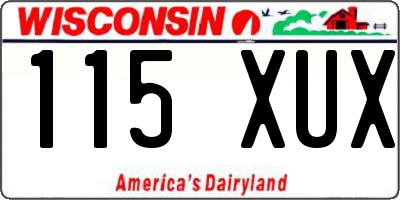 WI license plate 115XUX