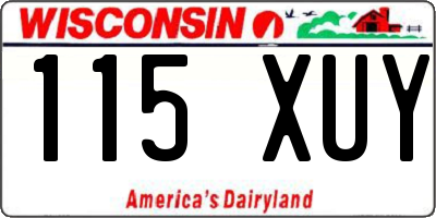 WI license plate 115XUY
