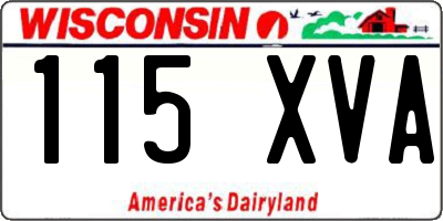 WI license plate 115XVA