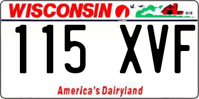 WI license plate 115XVF