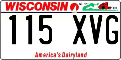 WI license plate 115XVG