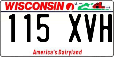 WI license plate 115XVH