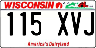 WI license plate 115XVJ