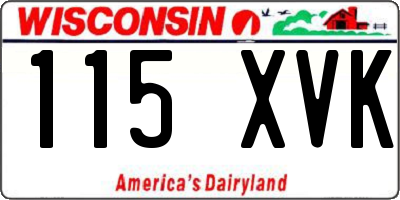 WI license plate 115XVK