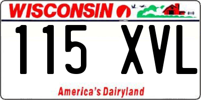 WI license plate 115XVL