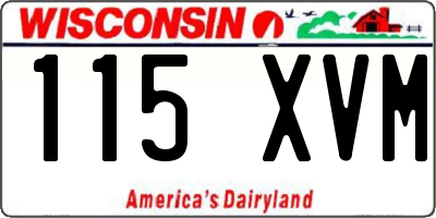 WI license plate 115XVM