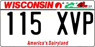 WI license plate 115XVP