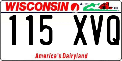 WI license plate 115XVQ
