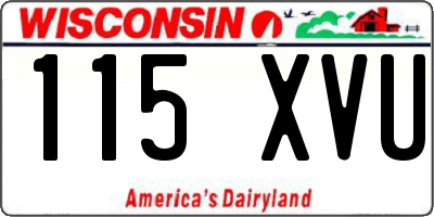 WI license plate 115XVU