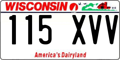 WI license plate 115XVV