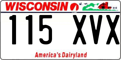 WI license plate 115XVX