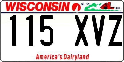 WI license plate 115XVZ