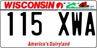 WI license plate 115XWA
