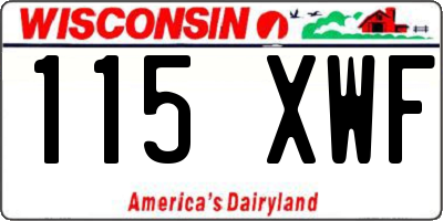 WI license plate 115XWF