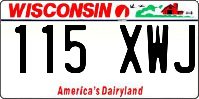 WI license plate 115XWJ