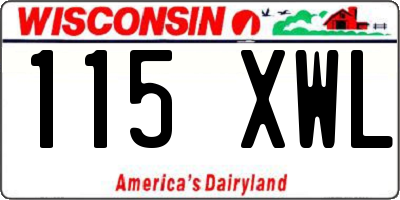 WI license plate 115XWL