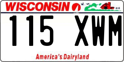 WI license plate 115XWM